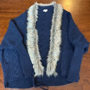 Military Hippie Navy Knit Cardigan